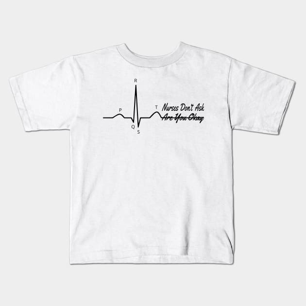 PQRST Funny Nurse Memes Electrocardiogram Wave ECG Kids T-Shirt by Just Kidding Co.